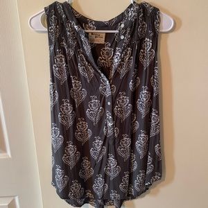 ANTHRO Holding Horses Brown Floral Tank-XS